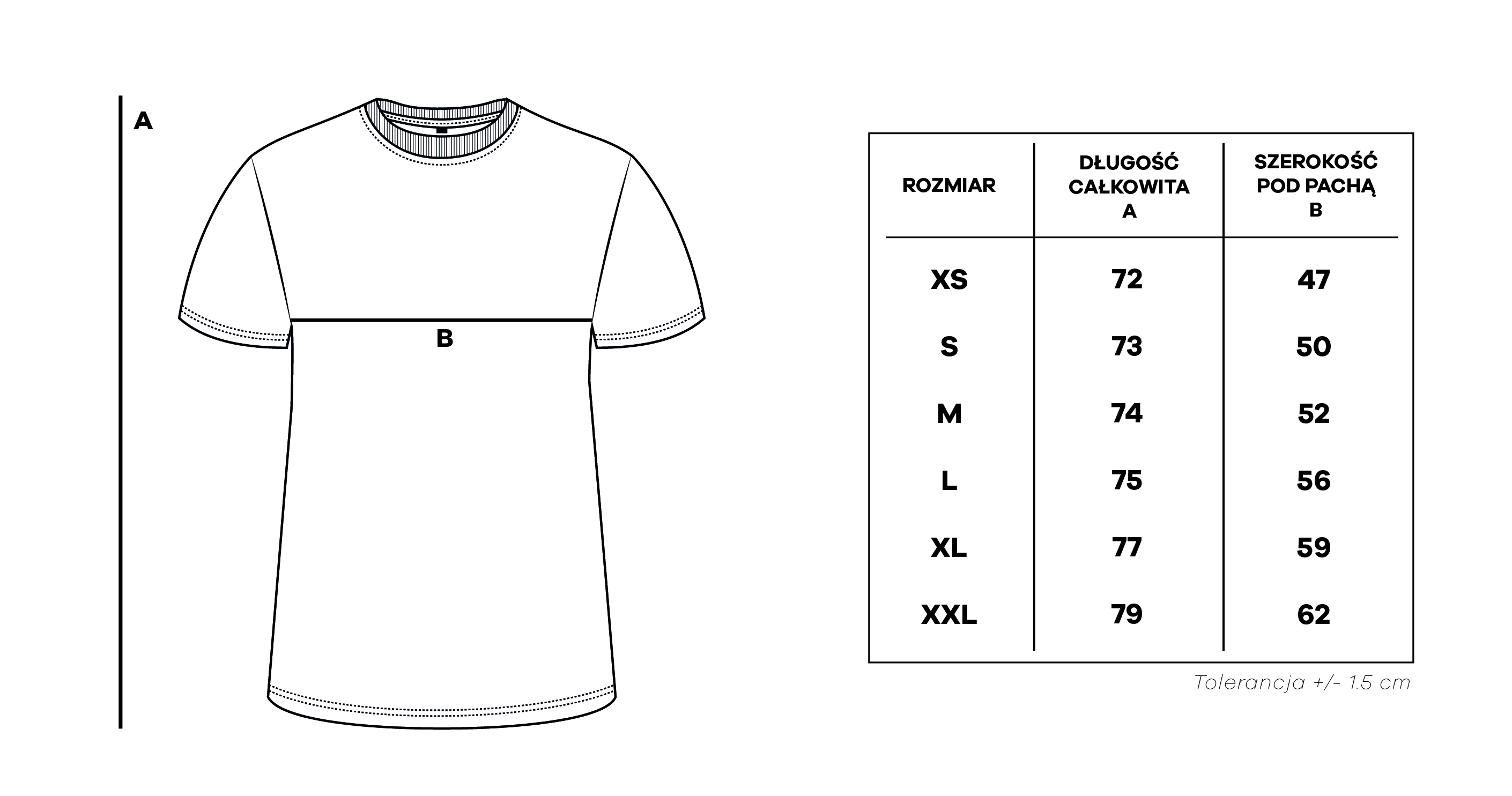 tabela rozmiarów techniczna