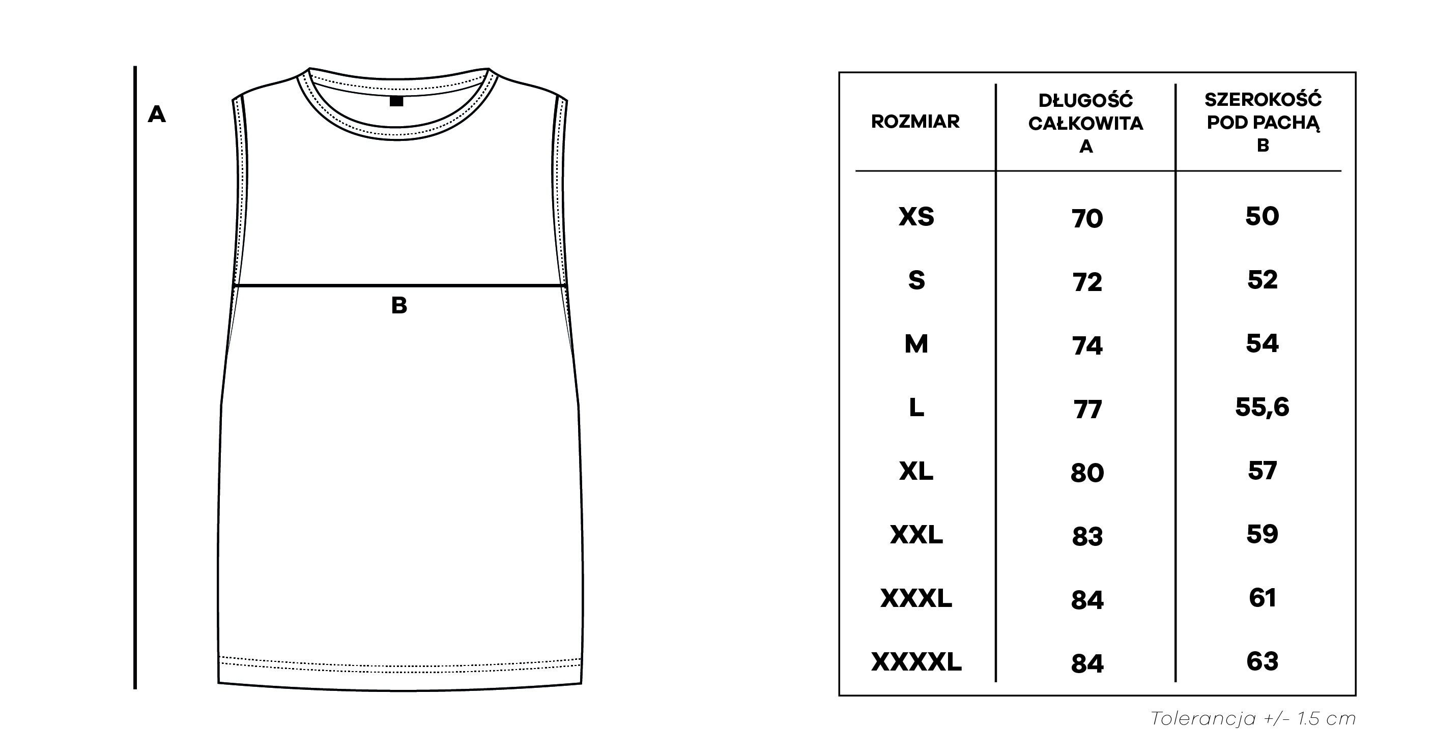 Tabela rozmiarów TOP