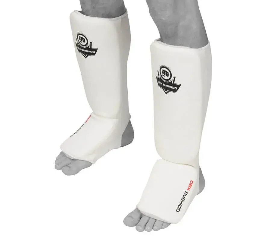 white shin and instep guards