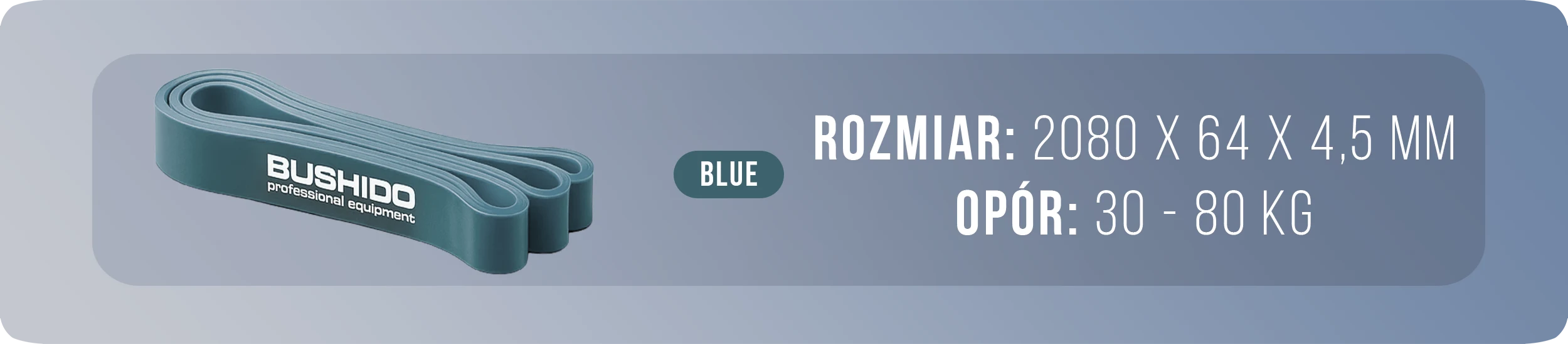 Power Band 64 Wzmocniona Guma Treningowa DBX BUSHIDO 30-80 KG banerek_guma_granatowa_wymiary