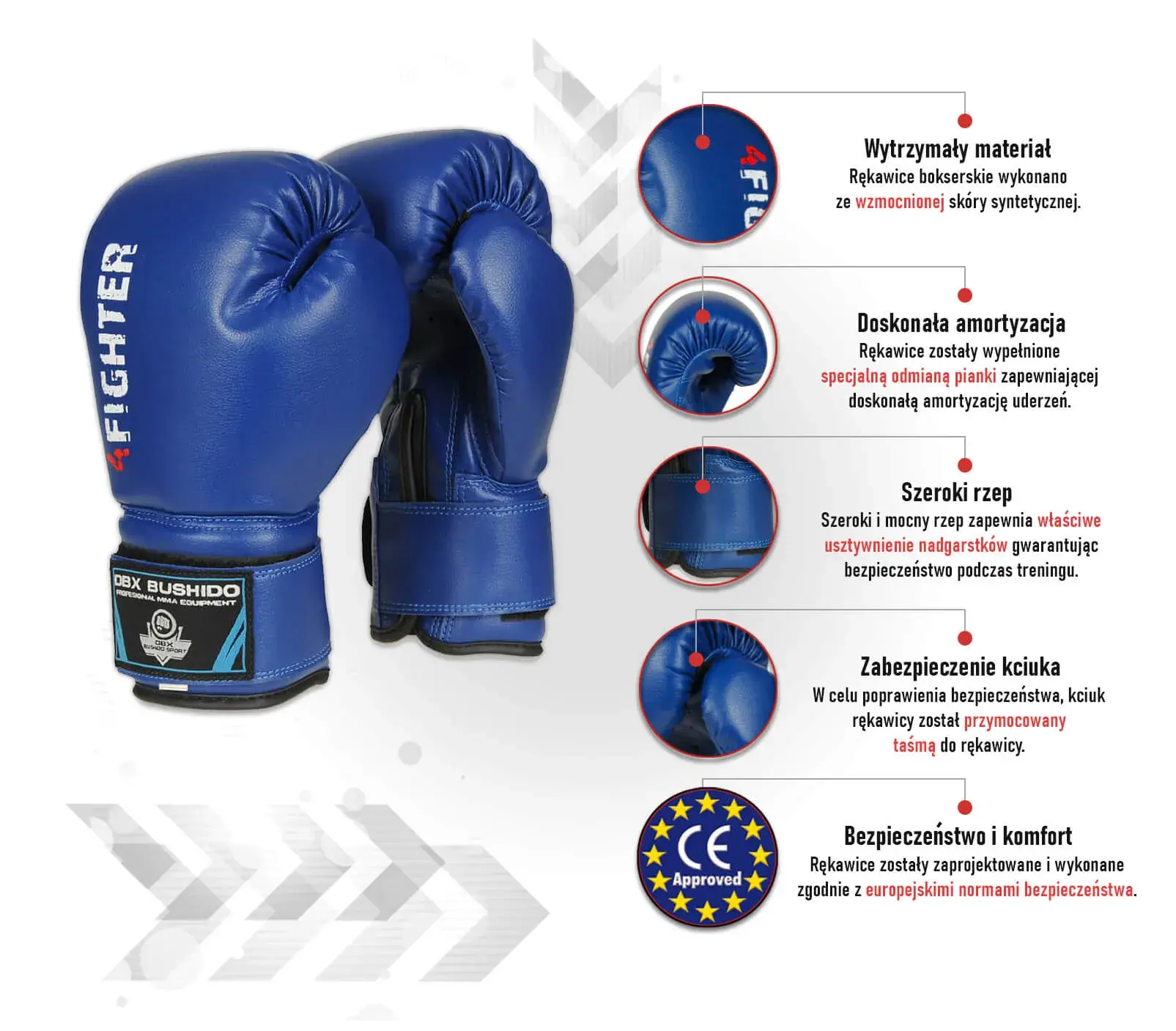 Kluczowe cechy rękawic 4Fighter Blue