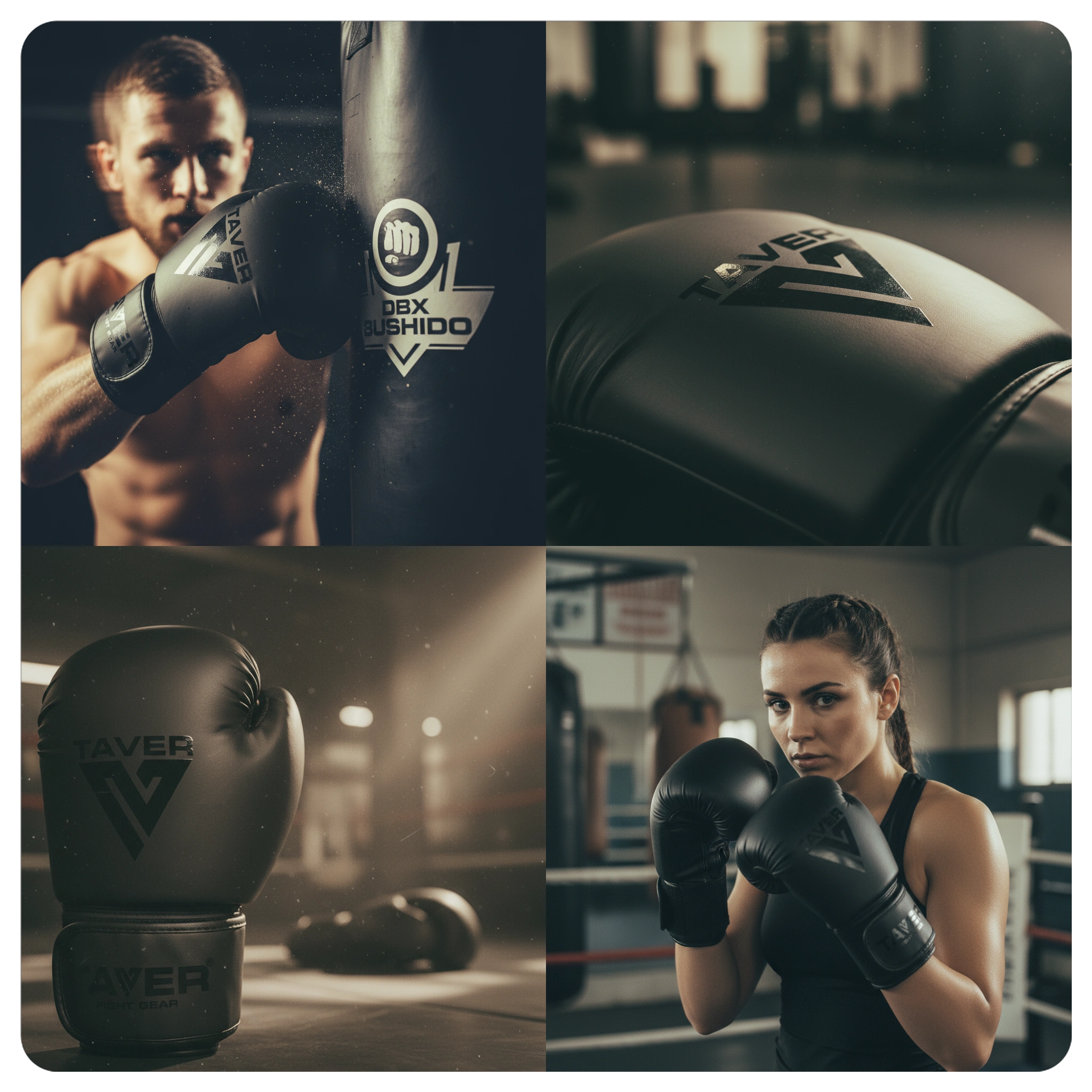 rękawice bokserskie czarne taver black