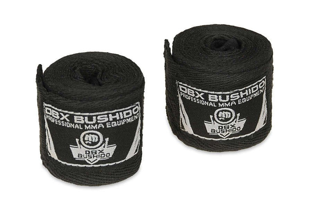 Owijki bokserskie, bawełniane - 2 metry | Czarne | DBX Bushido