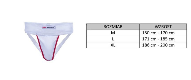 Suspensor Męski Ochraniacz Krocza - Biały -M | DBX Bushido