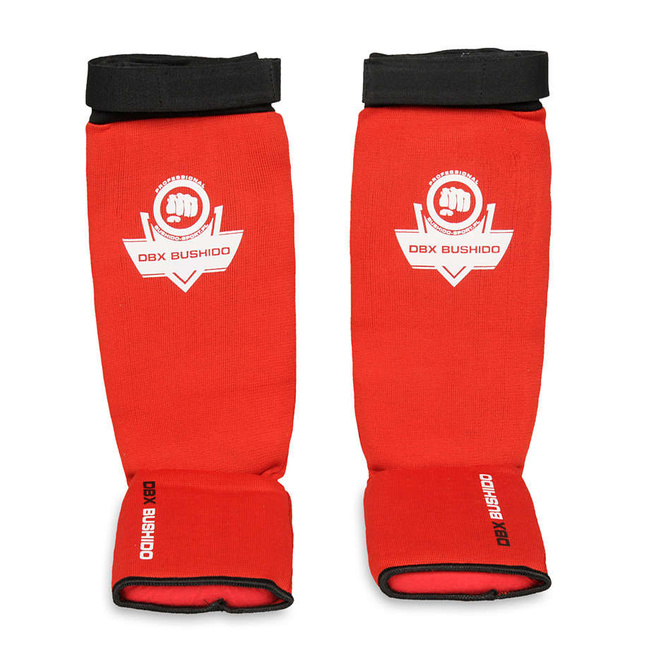 Elastic red shin guards - Shin and Stopa SP-20v2 M