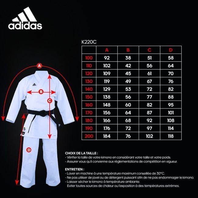 Kimono do Karate - Karatega Adidas WKF CLUB - 200 cm