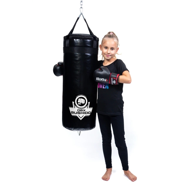 Worek bokserski dla dzieci - Junior Black - 80 cm / 15 kg | DBX Bushido