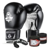Boxing set: 407a boxing gloves + boxing wraps + mouthguards