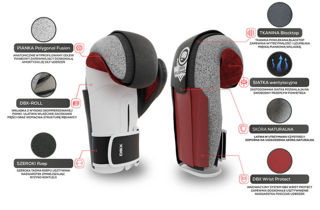 Rękawice bokserskie z systemem ActivClima i Wrist Protect B-3PRO - 10 oz | DBX Bushido