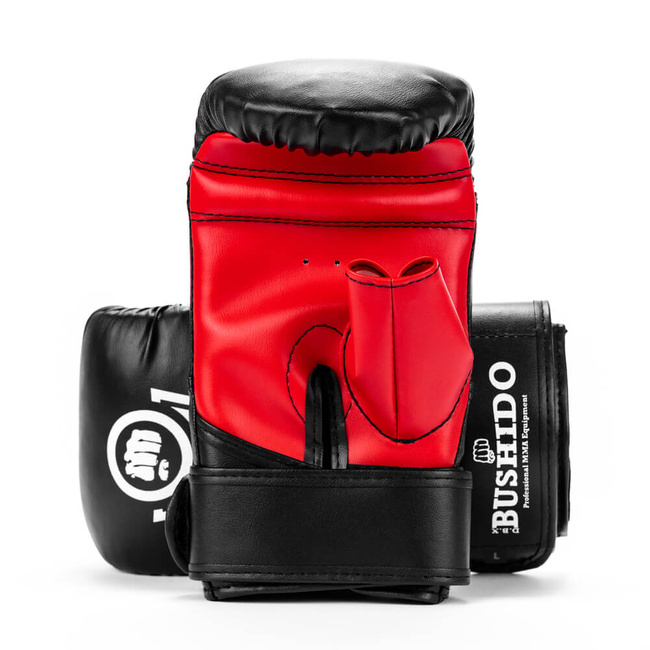 BUSHIDO INSTRUMENTAL TRAINING GLOVES ON A BAG