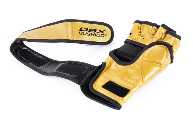 Leather MMA gloves DBX BUSHIDO E1v3 GOLD L