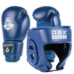 Zestaw Turniejowy: Rękawice + Kask NIEBIESKI | DBX Bushido