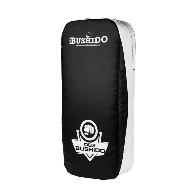 Thai training shield with an elongated profile - black and white