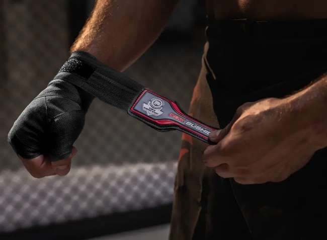 Elastyczne owijki bokserskie - 4 metry | Czarne | DBX Bushido