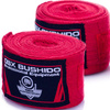 RED BOXING BANDAGES, WRAPS, 4 METERS, BUSHIDO