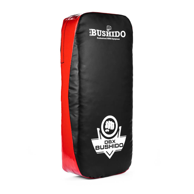 Thai training shield with an elongated profile - black and red