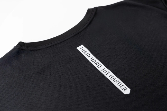 T-Shirt koszulka techniczna premium czarna z białym logo DBX Bushido
