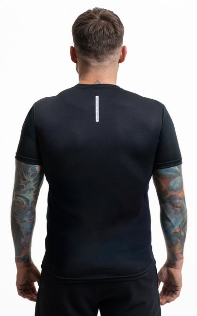 T-Shirt koszulka techniczna premium czarna z białym logo DBX Bushido