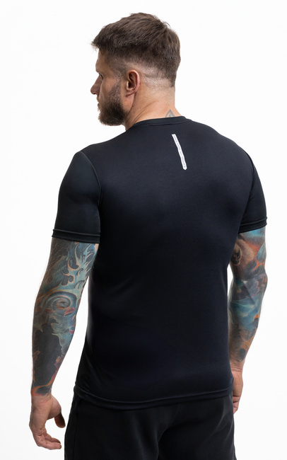 T-Shirt koszulka techniczna premium czarna z białym logo DBX Bushido