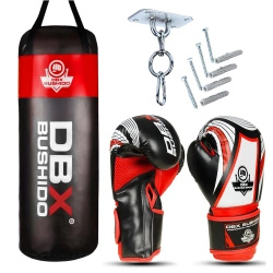 80 cm / 15 kg - Zestaw Bokserski dla Dzieci DBX Junior Czerwony | DBX Bushido