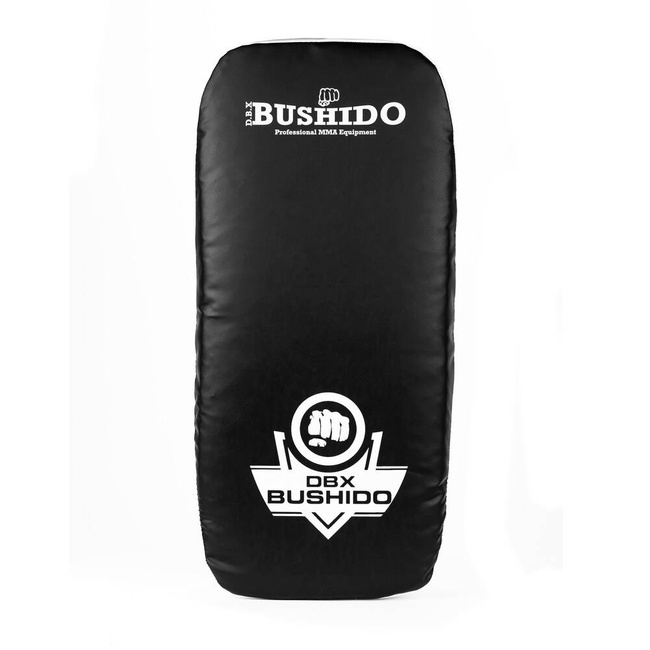 Thai training shield with an elongated profile - black and white