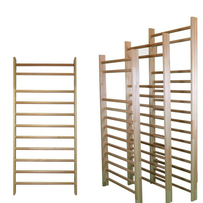 Wooden gymnastic and rehabilitation ladder 195×80 cm with 11 rungs fittings