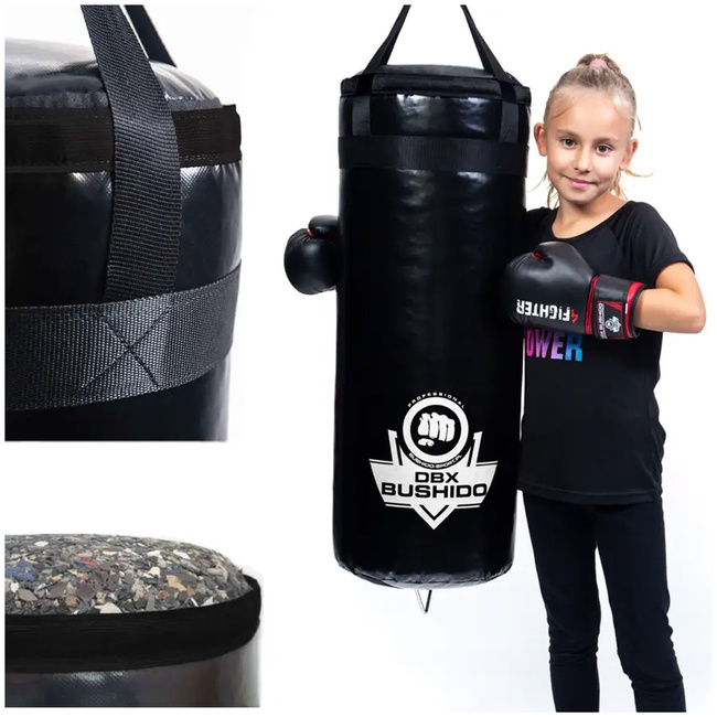 Worek bokserski dla dzieci - Junior Black - 80 cm / 15 kg | DBX Bushido